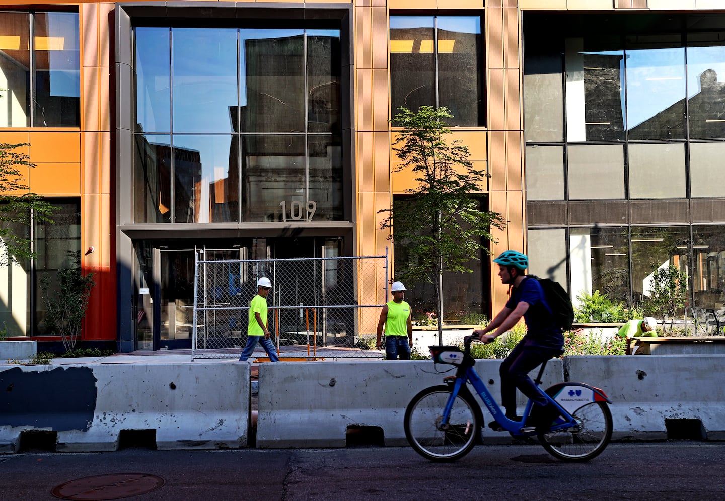 Construction crews completed the new lab building on Brookline Ave in Fenway last year.